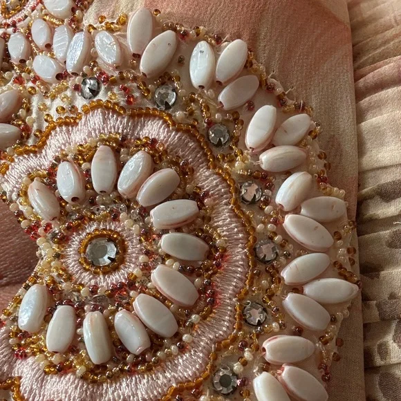 Blumarine Beige and Pink Maxi Dress